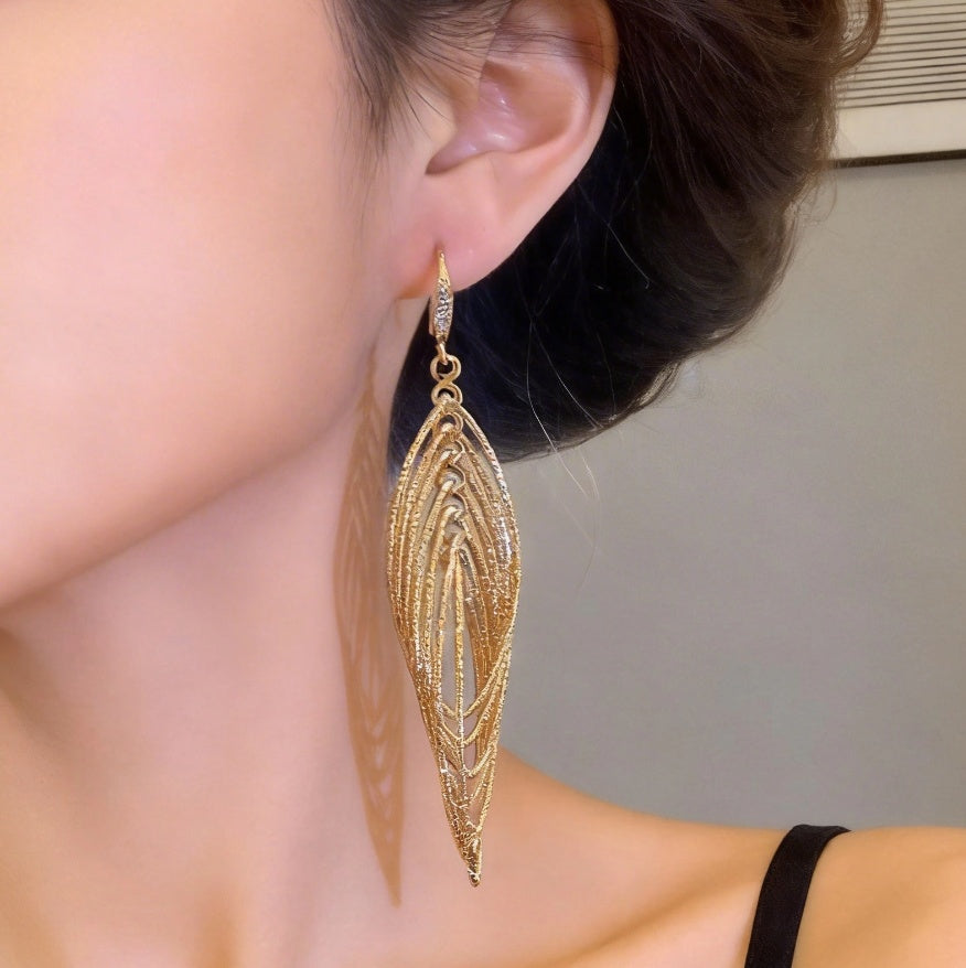 Layered Teardrop Filigree Dangle Earrings – Fine Silver, Hypoallergenic
