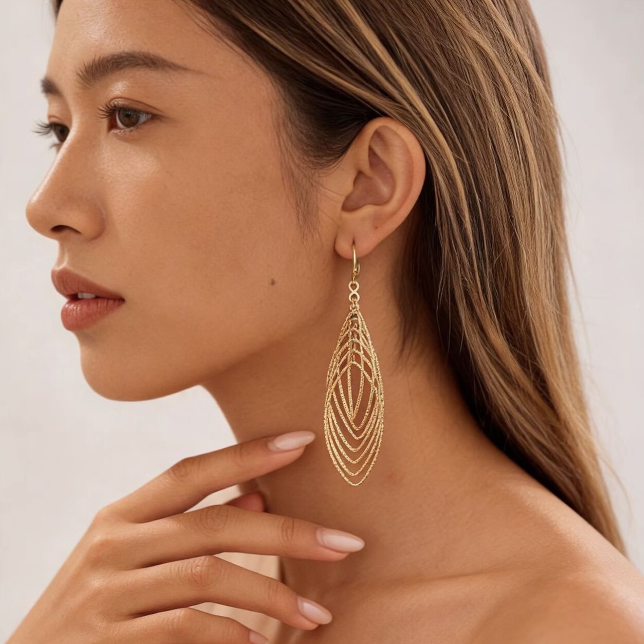 Layered Teardrop Filigree Dangle Earrings – Fine Silver, Hypoallergenic