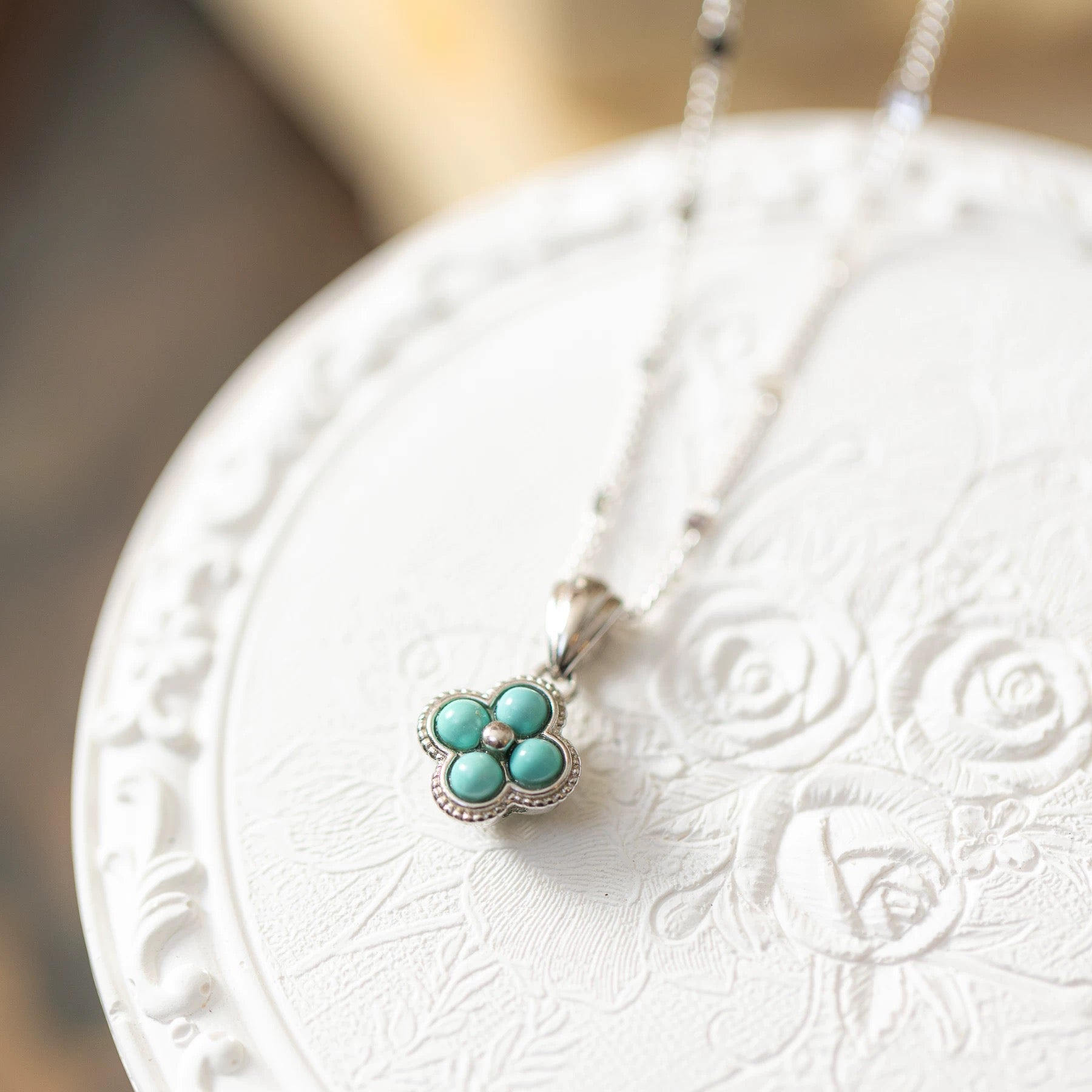 Turquoise Clover Necklace