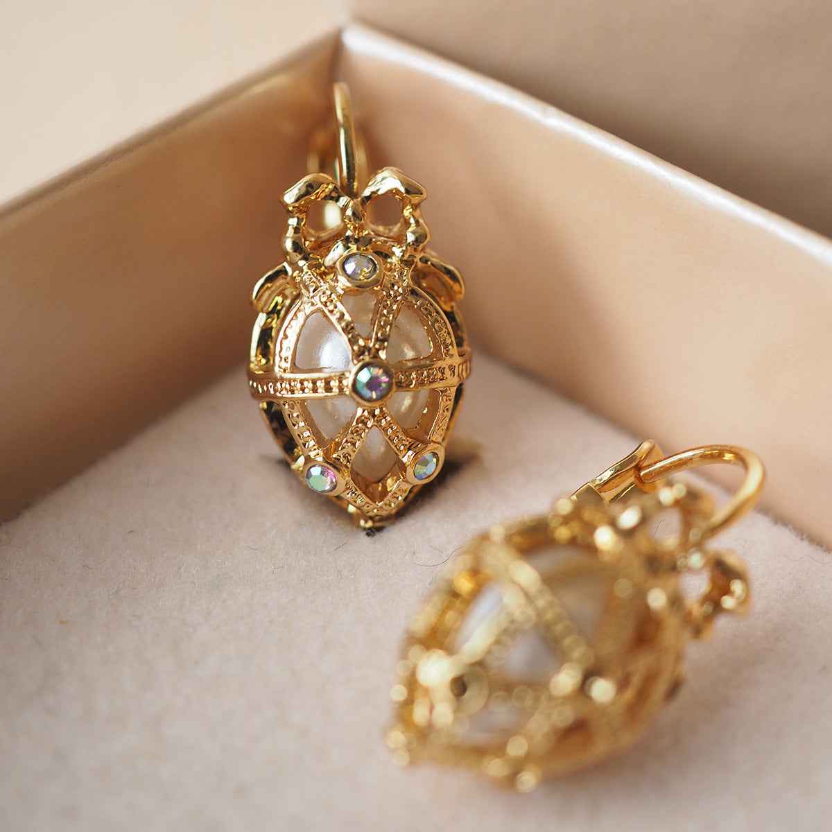 Vintage Pearl Pendant Earrings for Women | Luxury Elegant Jewelry