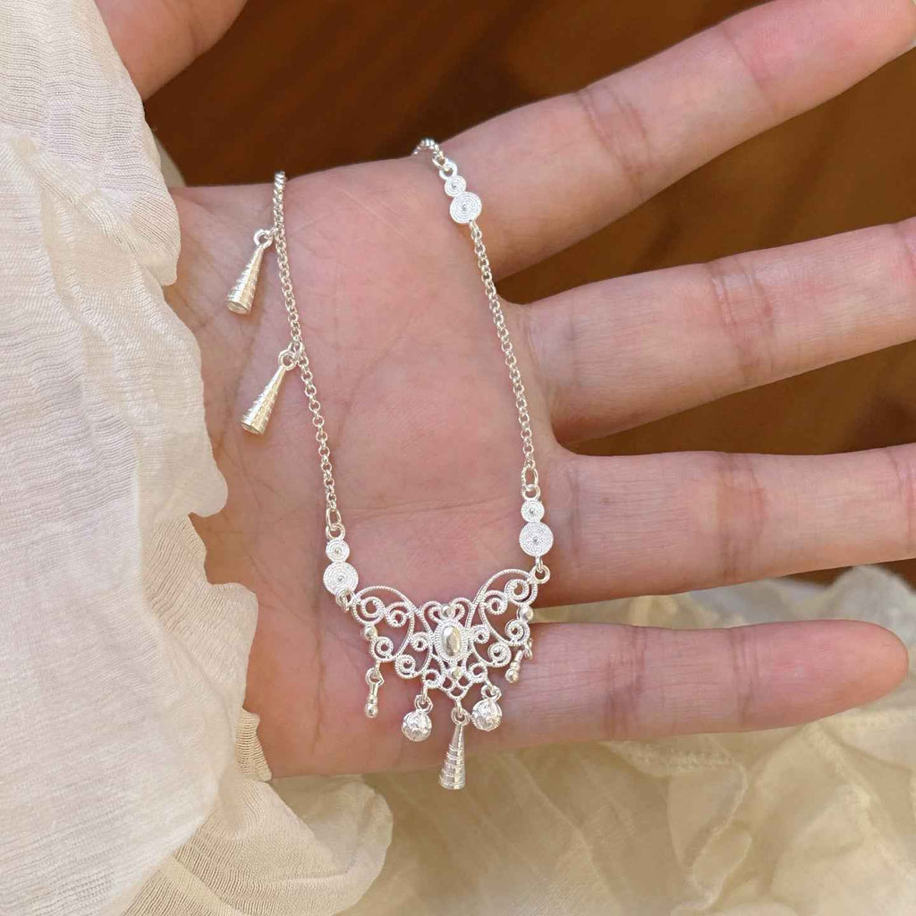 Lunéa Lock Tassel Necklace in Sterling Silver