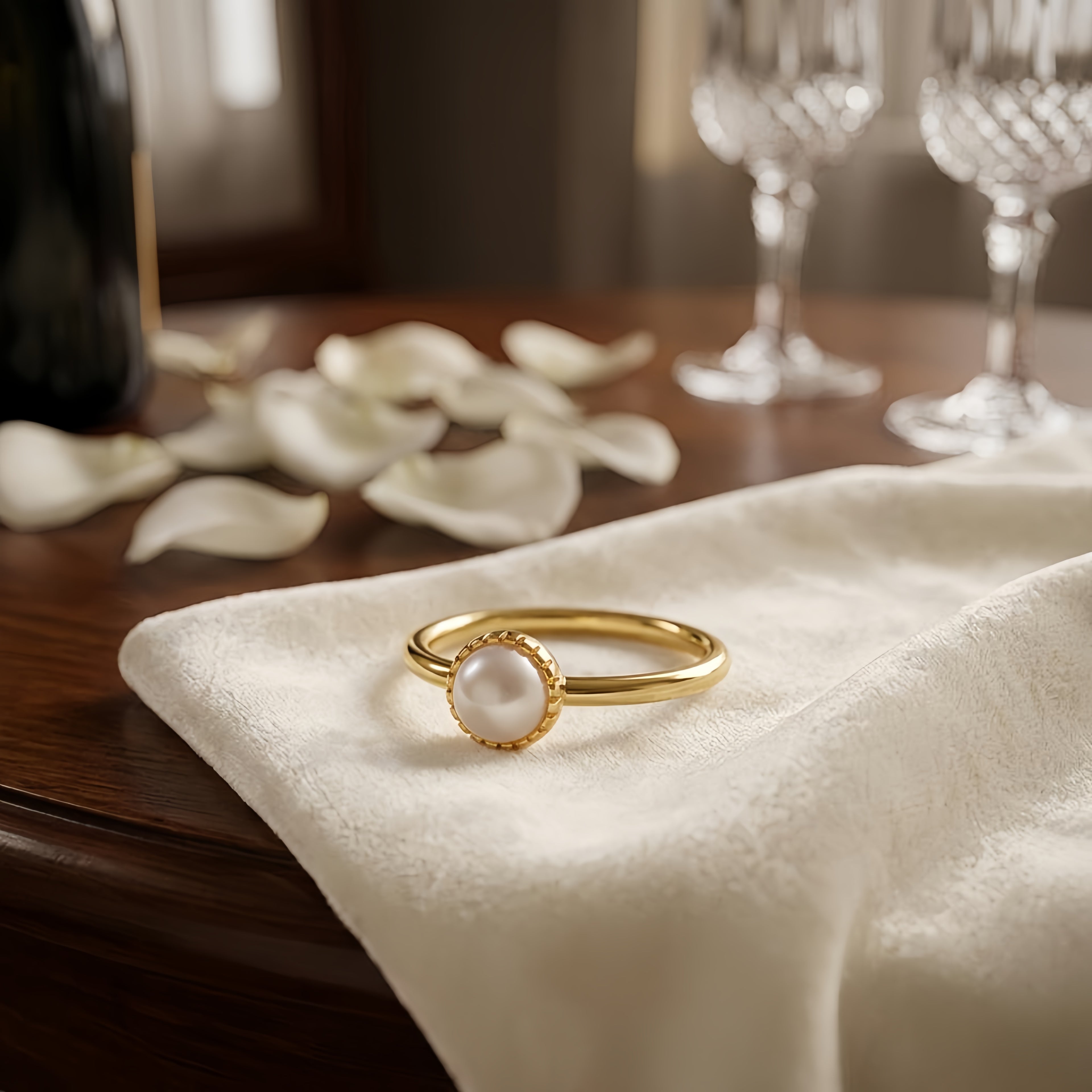 Pearl Sunburst Ring