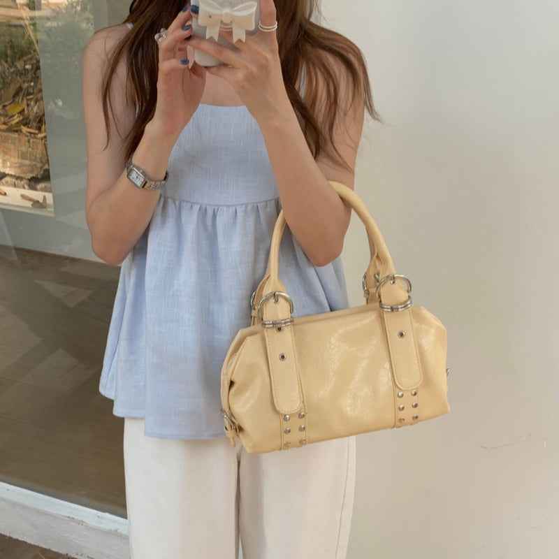 Veloura Luxe One-Shoulder Biker Tote Bag for Women | Premium Retro Chic Underarm Handbag