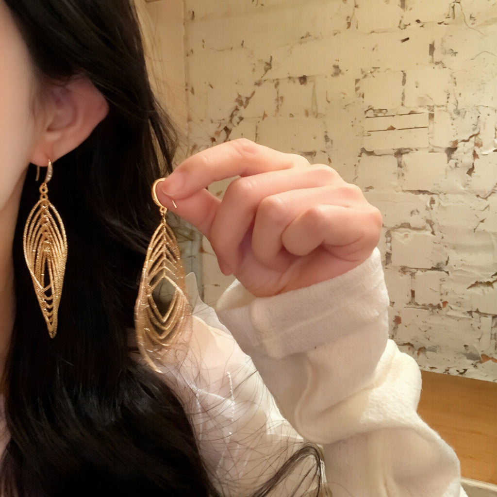 Layered Teardrop Filigree Dangle Earrings – Fine Silver, Hypoallergenic