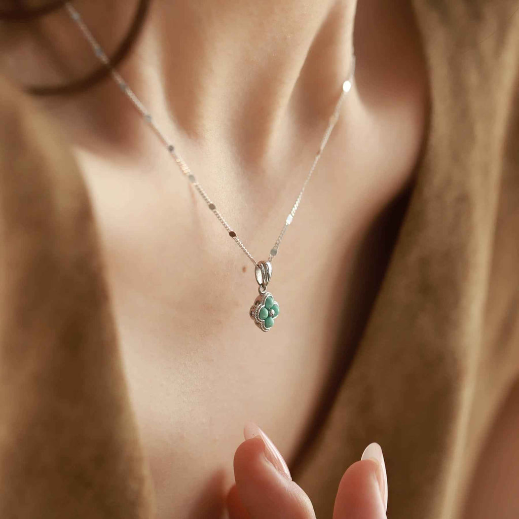 Turquoise Clover Necklace