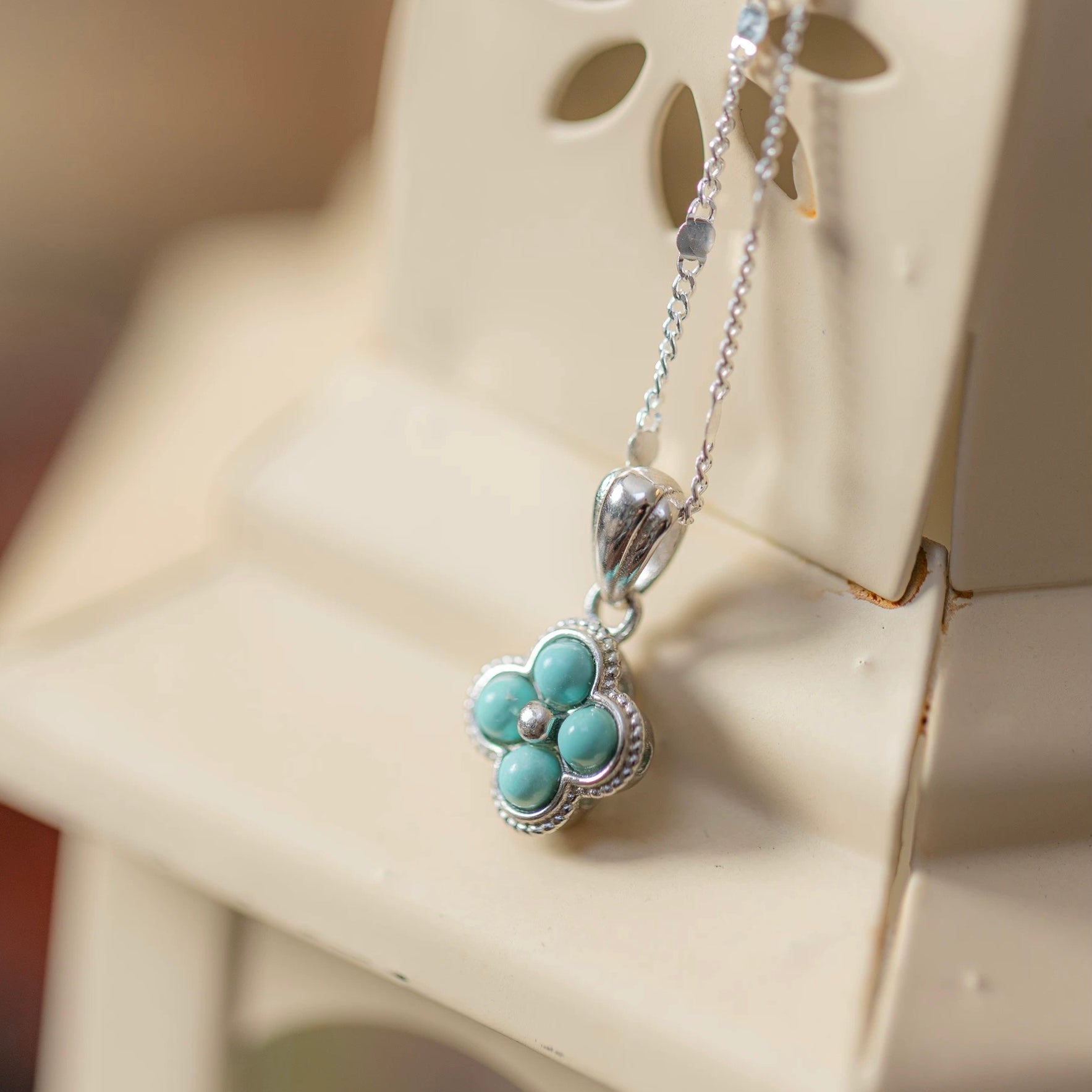 Turquoise Clover Necklace
