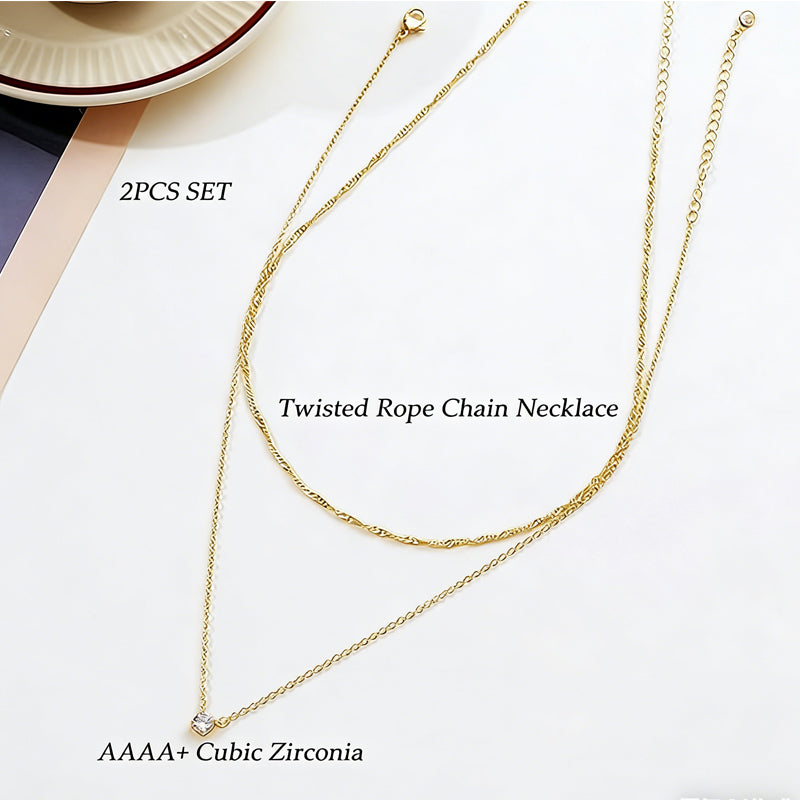 14K Gold Plated Solitaire Pendant Necklace for Women | Premium Elegant Jewelry
