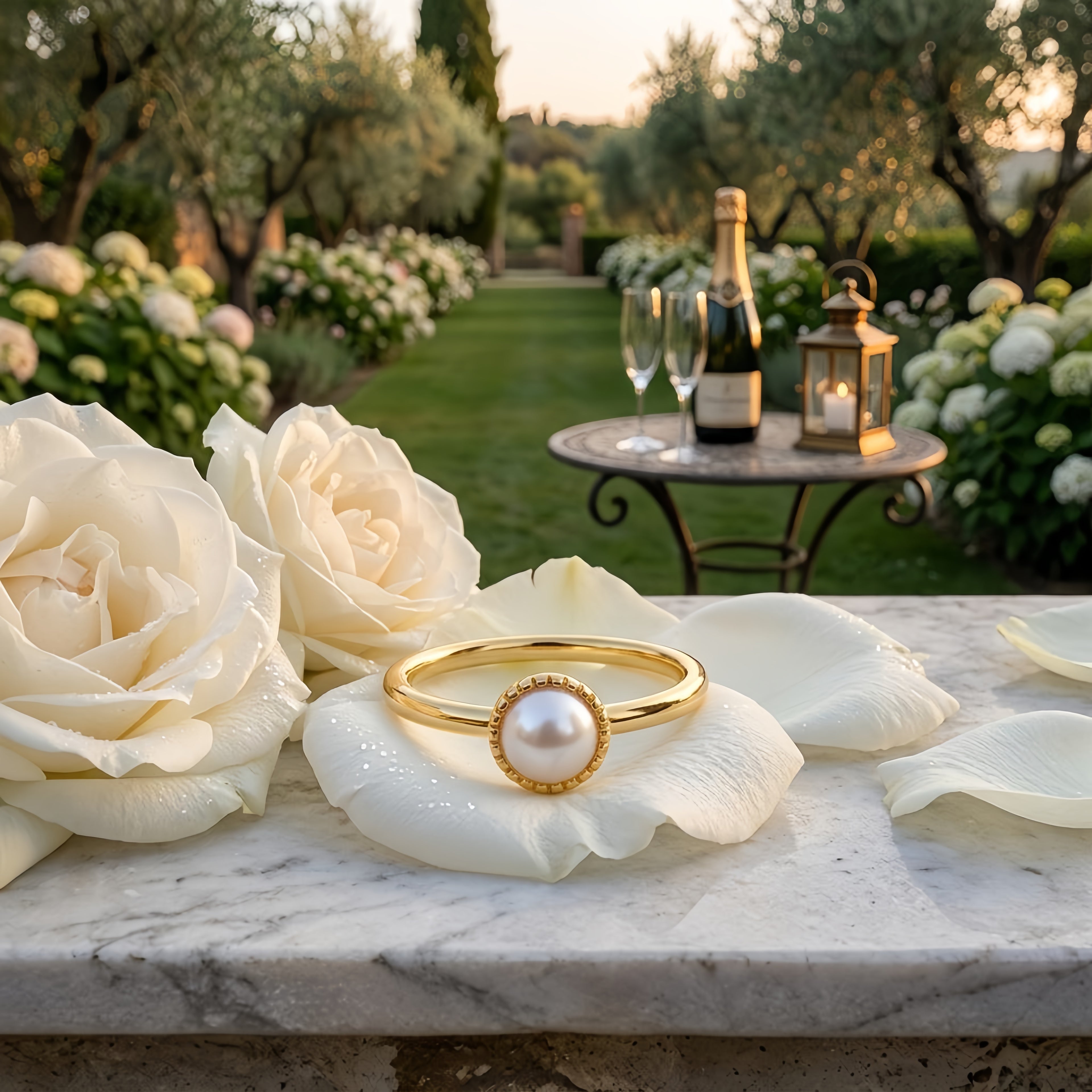 Pearl Sunburst Ring