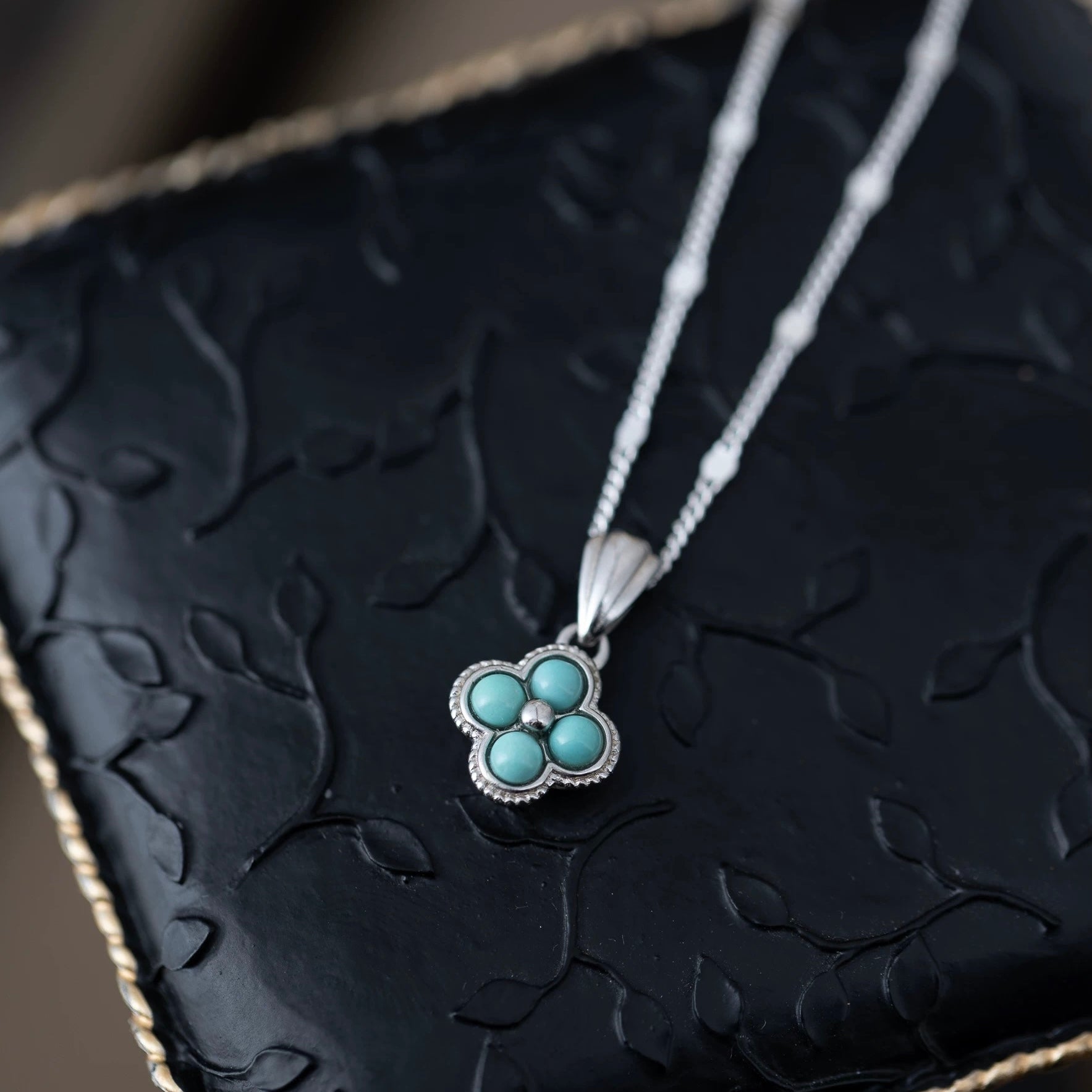 Turquoise Clover Necklace