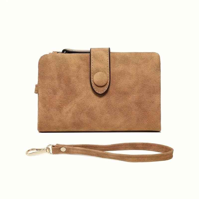Matte Finish Short Trifold Wallet for Women | Cute Minimalist Card Holder Purse