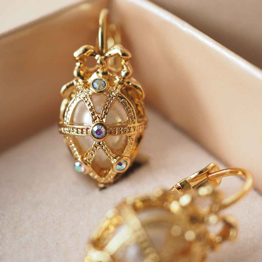 Vintage Pearl Pendant Earrings for Women | Luxury Elegant Jewelry