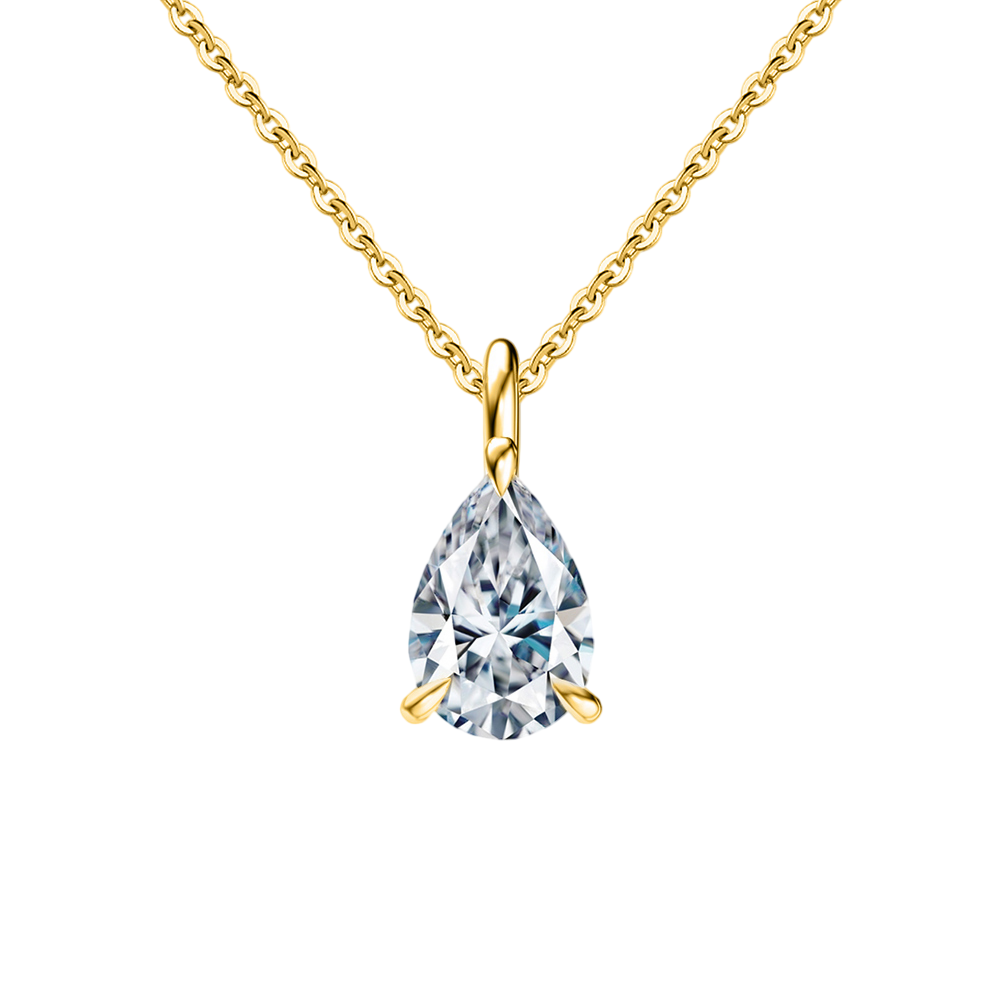 Pear CZ Solitaire Necklace