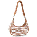 Women’s Woven Hobo Handbag | Fashion Vegan Leather Tote Bag Brown
