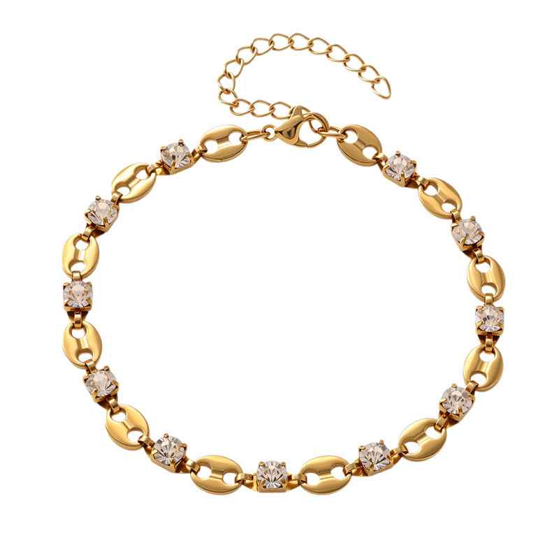 Oval Titanium Steel Bracelet for Women | Elegant Circular Minimalist Jewelry