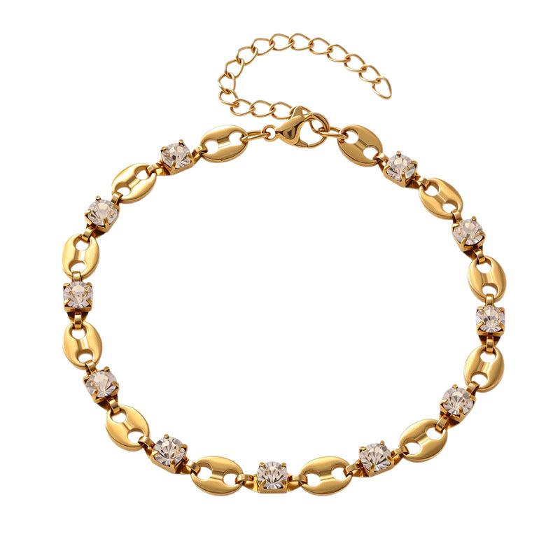 Oval Titanium Steel Bracelet for Women | Elegant Circular Minimalist Jewelry