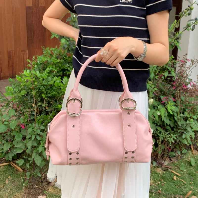 Veloura Luxe One-Shoulder Biker Tote Bag for Women | Premium Retro Chic Underarm Handbag