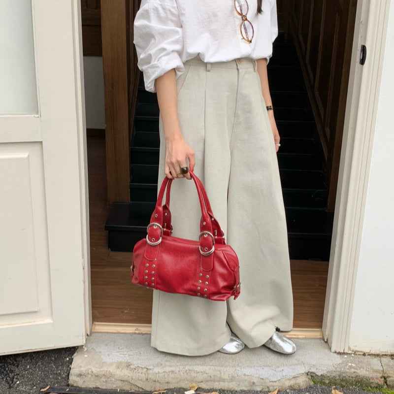 Veloura Luxe One-Shoulder Biker Tote Bag for Women | Premium Retro Chic Underarm Handbag
