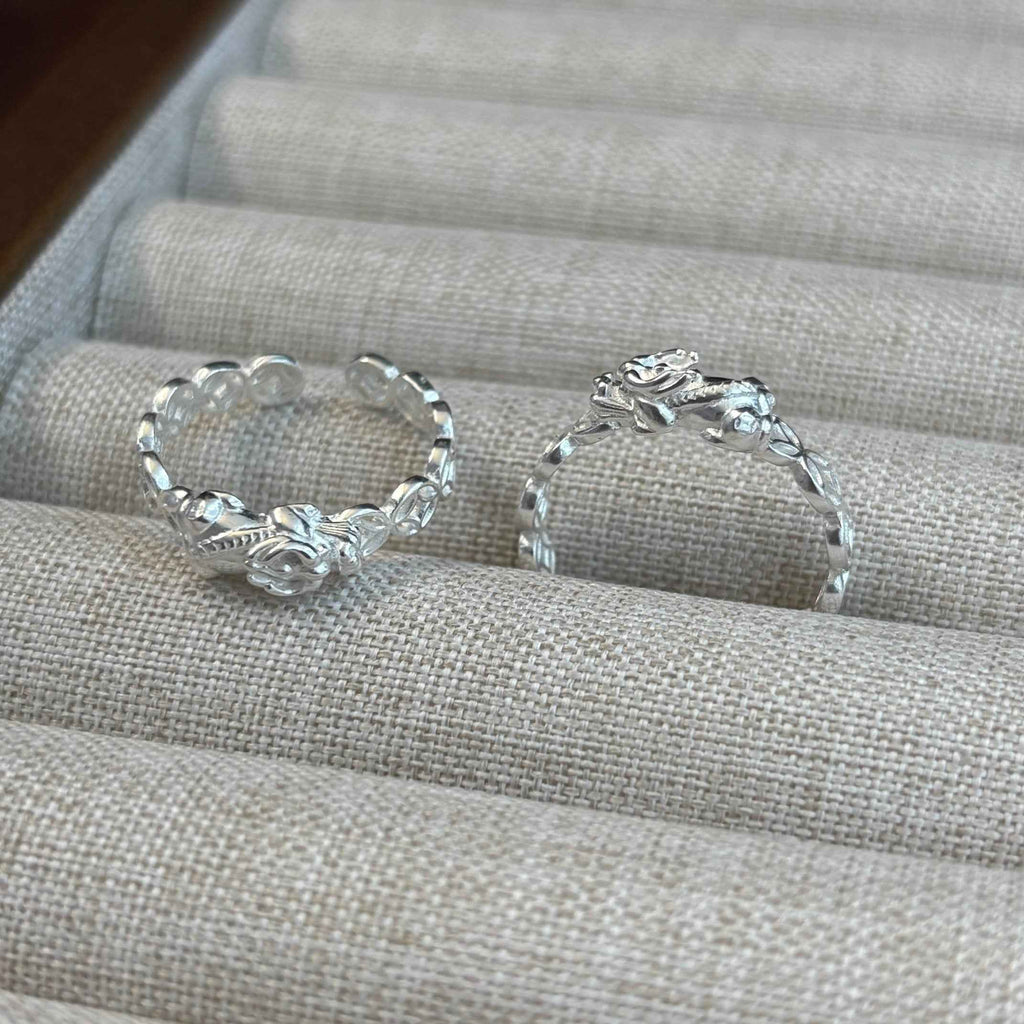 Fortuna Pixiu Coin Ring in Sterling Silver