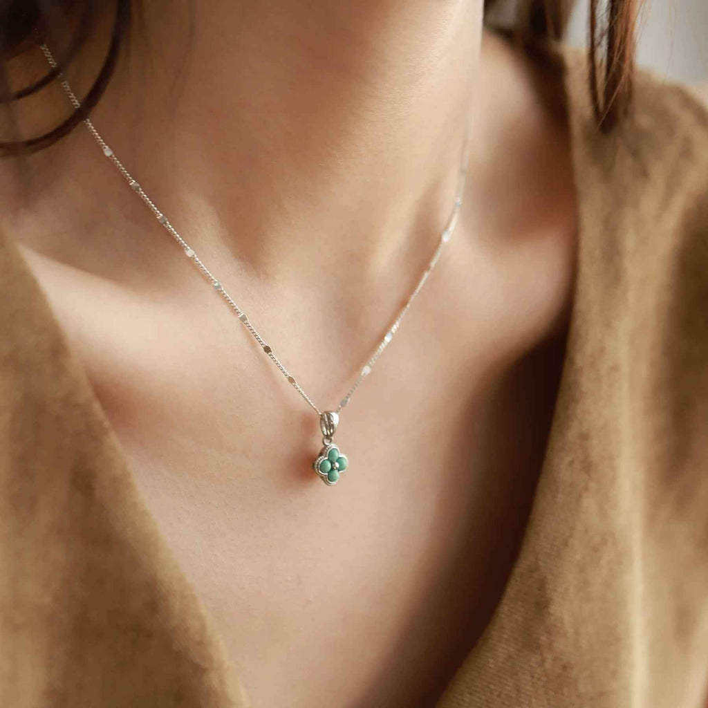 Turquoise Clover Necklace