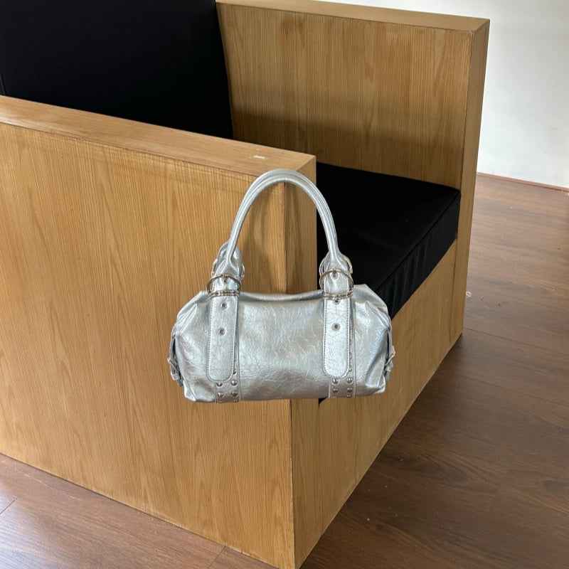 Veloura Luxe One-Shoulder Biker Tote Bag for Women | Premium Retro Chic Underarm Handbag