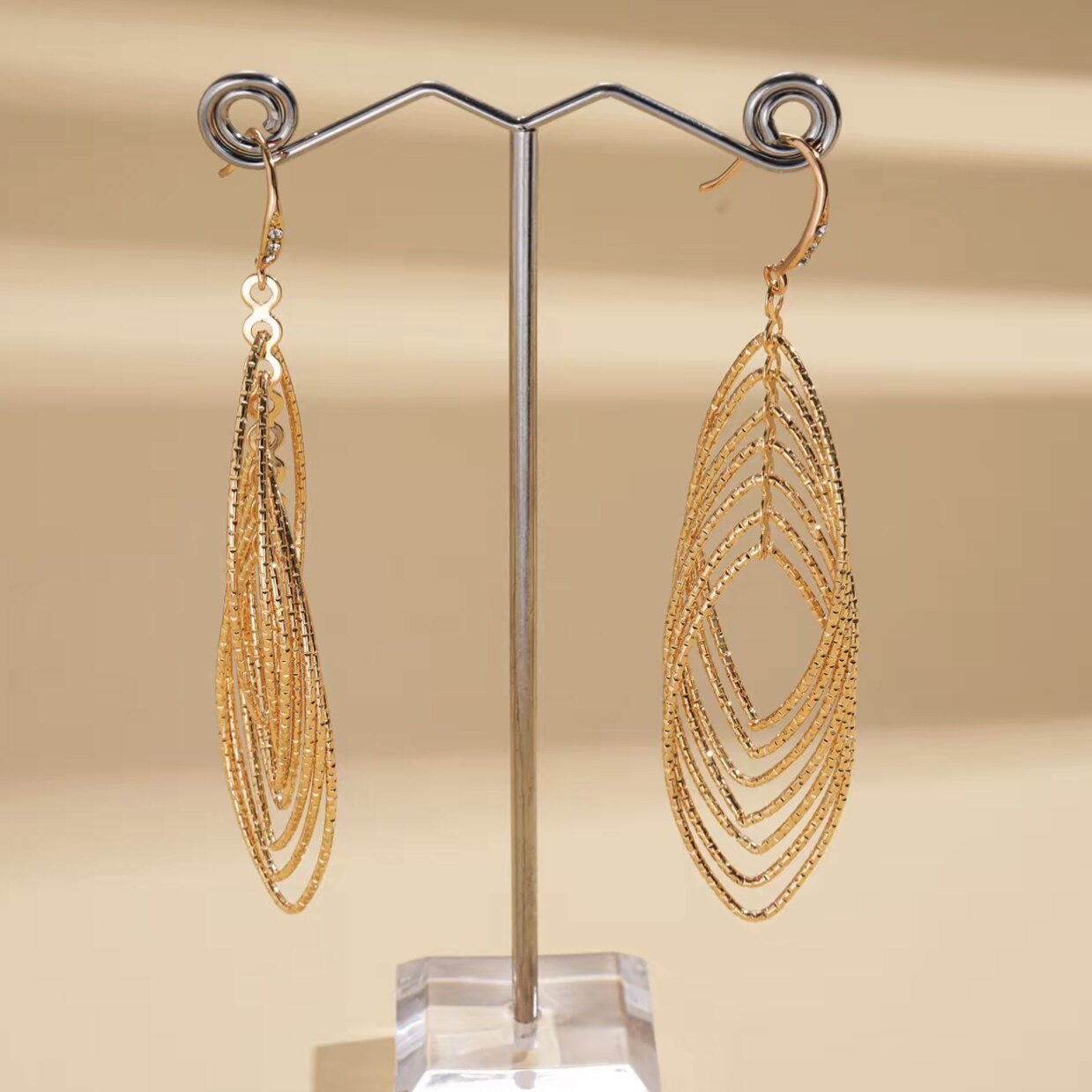 Layered Teardrop Filigree Dangle Earrings – Fine Silver, Hypoallergenic