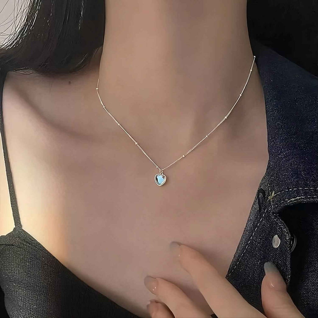 Luxury Heart Pendant Necklace | Elegant Loving Heart Gradient Pendant for Women